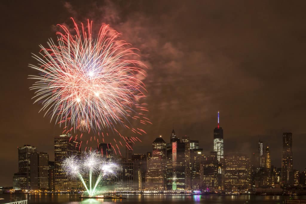 Independence Day With Fireworks in New York City